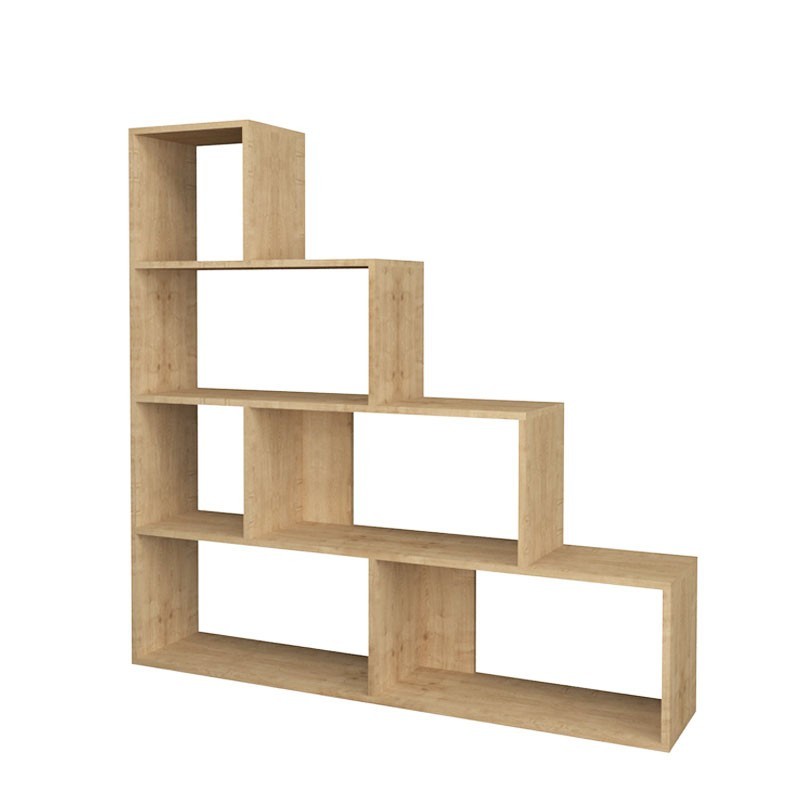 Libreria scaffale a scala  6 scomparti rovere 145x29xh.145 cm