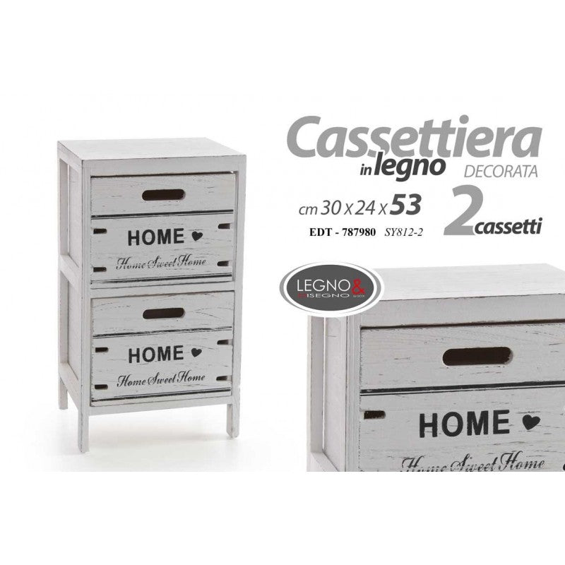 Cassettiera 2 cassetti bagno cucina   cm 30 x 24 x 53 h