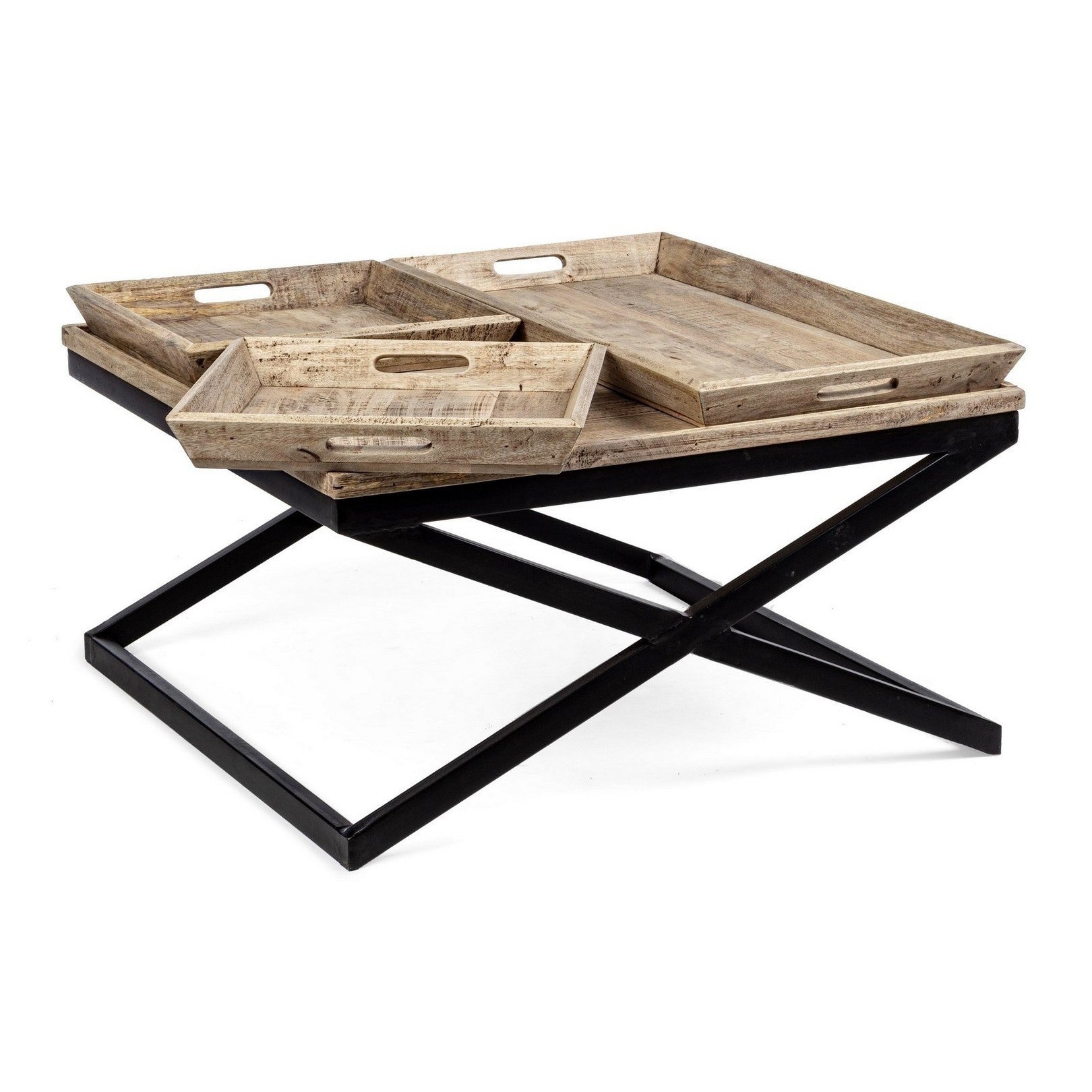 Tavolino Tray con vassoio 90x90 cm