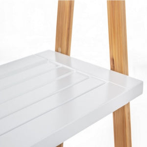 Scaffale in bamboo e legno Audrey con scaletta