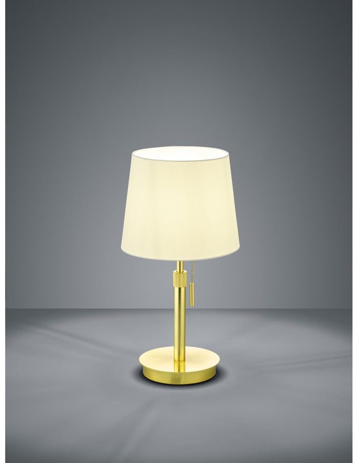 Lumetto Ottone con Paralume Bianco Lyon Interruttore a Strappo Trio Lighting