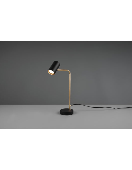 Lampada Da Tavolo Marley Ottone E Spot Nero H45 Trio Lighting