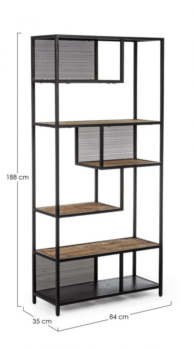 Libreria 6 piani in metallo stile industriale cm 84x35x188h