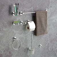 Set di 8 accessori bagno cromati