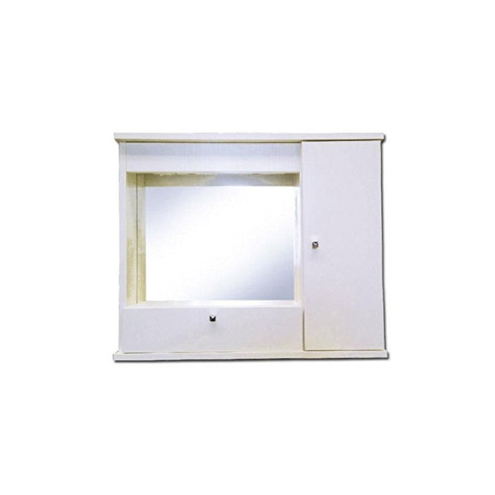 Mobile specchiera bagno bianco frassinato 1 anta c- ribalta h.61x73x14 cm