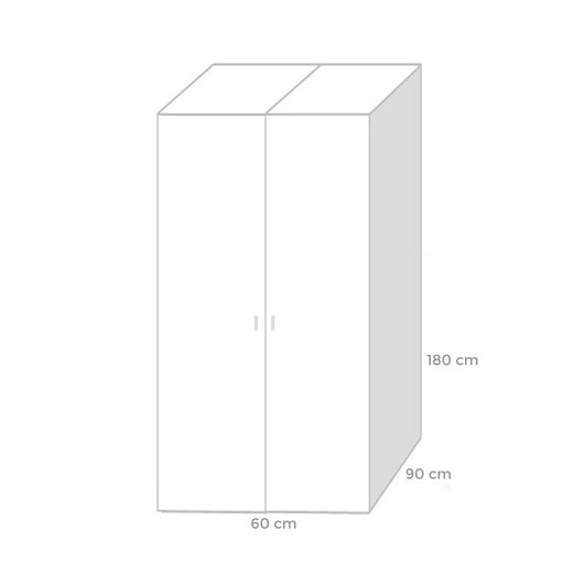 Armadio componibile per camera da letto 2 ante Bianco Cm 90x60xH 180