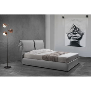 Letto matrimoniale contenitore Fiocco tessuto grigio EFFEZ