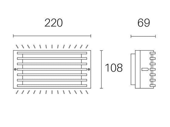 Applique 10W Led 4000K  linea grid  grafite