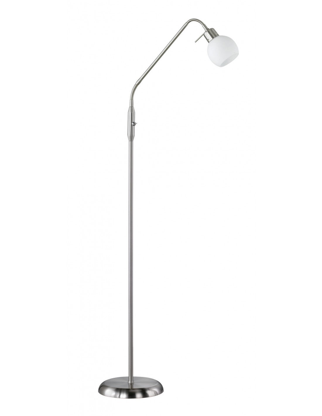 Piantana Freddy Spot Led Nichel Vetro Opalino H150 cm Trio Lighting