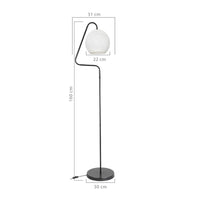 Lampada da terra a stelo Yumak MDL4256 grigio e paralume tessuto bianco EFFEZ