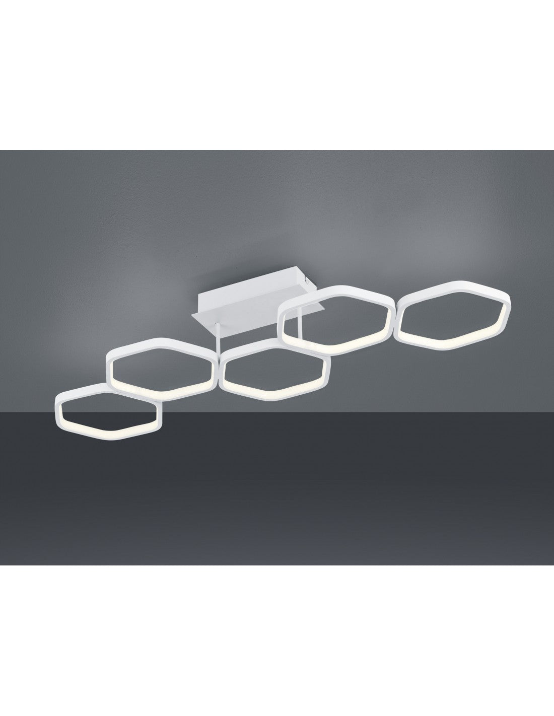 Plafoniera Led Dimmerabile Vigo 5 Esagoni L90 cm Bianco Trio Lighting