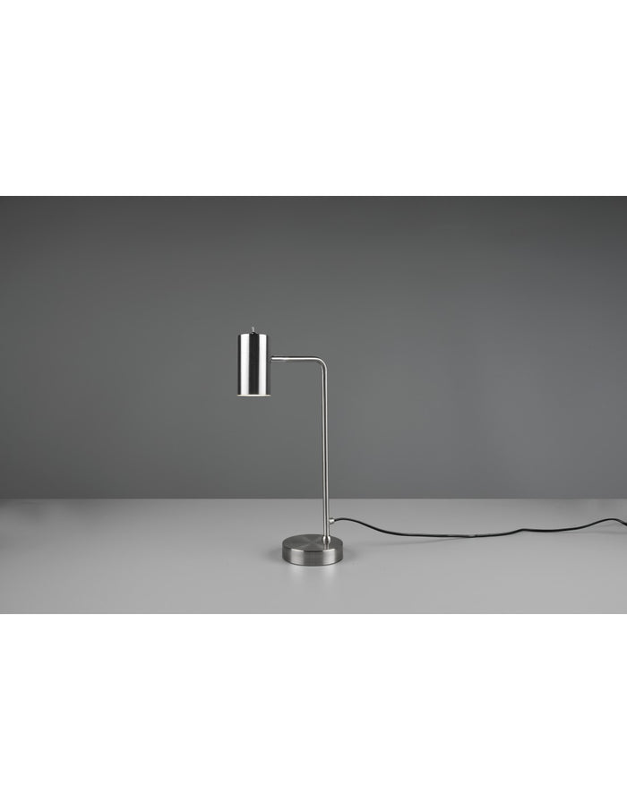 Lampada Da Tavolo Marley Nichel Spot Cilindro H45 Trio Lighting