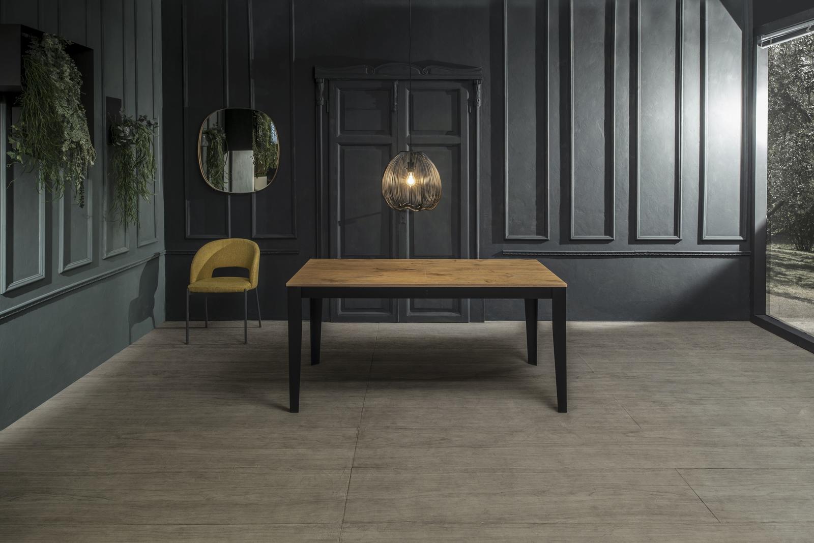 Tavolo allungabile rovere-nero 90 cm x 156- 316 cm H. 76 cm