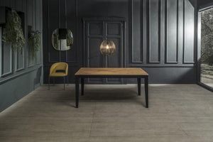 Tavolo allungabile rovere-nero 90 cm x 156- 316 cm H. 76 cm