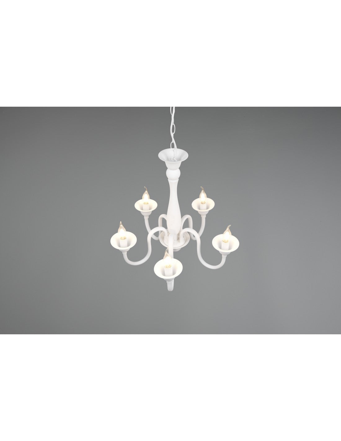 Lampadario Bianco 5 Luci Con Catena Elsa Trio Lighting