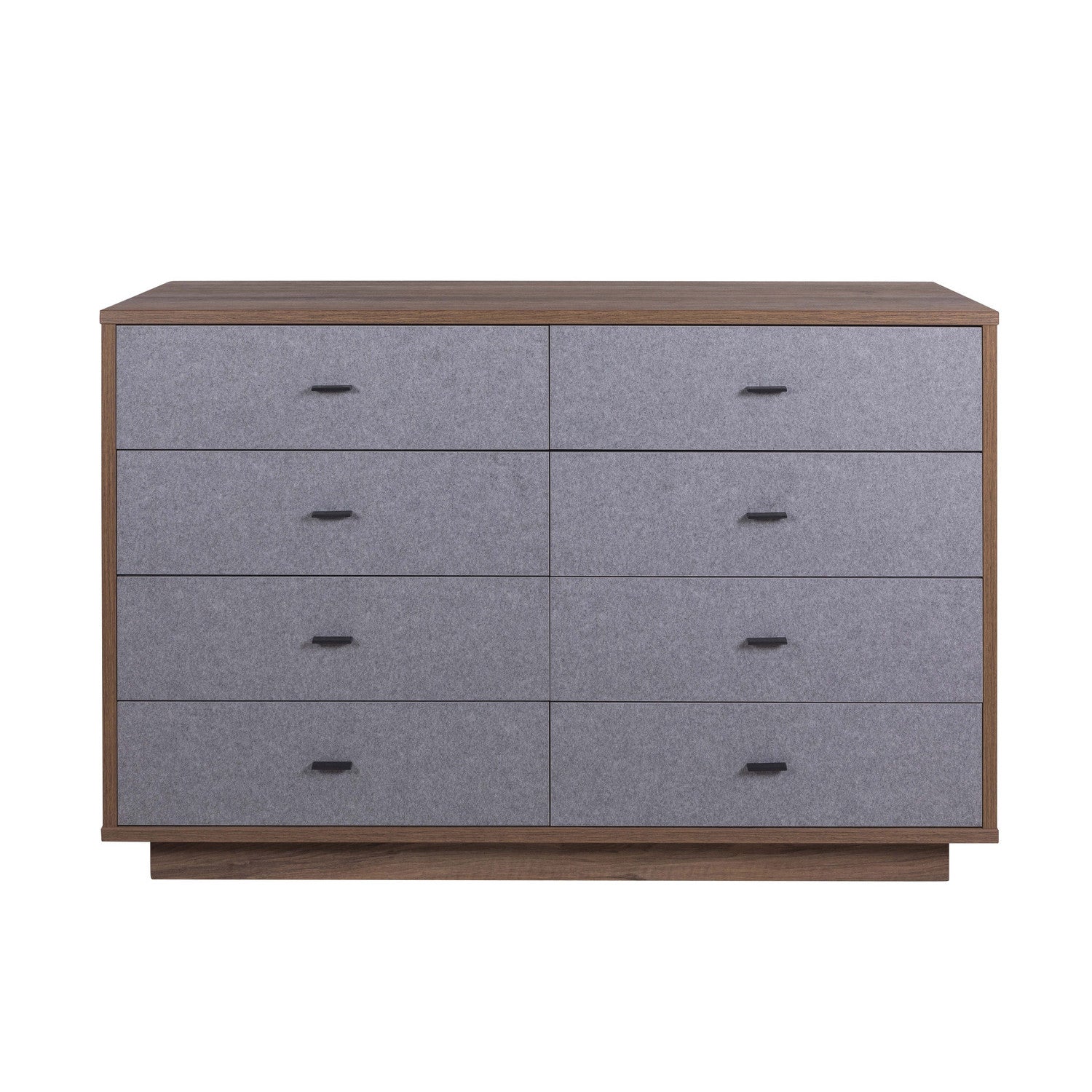 Cassettiera Elegante con 8 Cassetti - Noce/Grigio - 138x89,50x44,40 cm