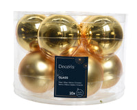 Box da 10 palline di Natale colore oro ø 6 cm