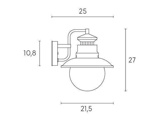 Applique In Basso E27  linea calipso  caffe'