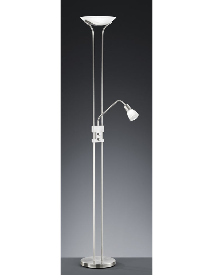 Piantana Led Con Luce Spot da Lettura Dimmerabile Santo II Nichel Trio Lighting