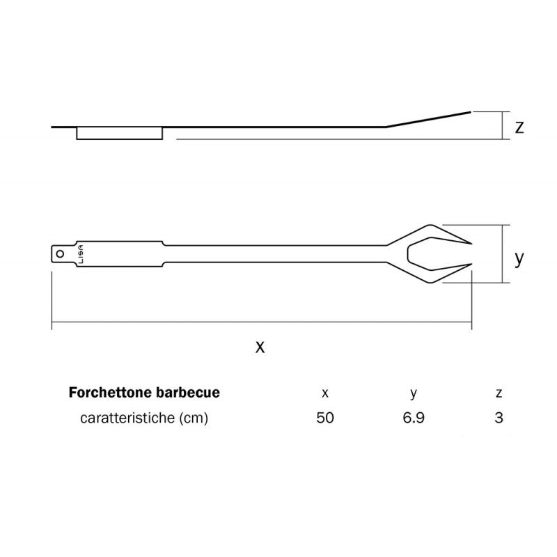 Kit 3 posate barbecue forchettone pinza spatola