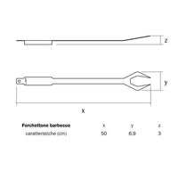 Kit 3 posate barbecue forchettone pinza spatola