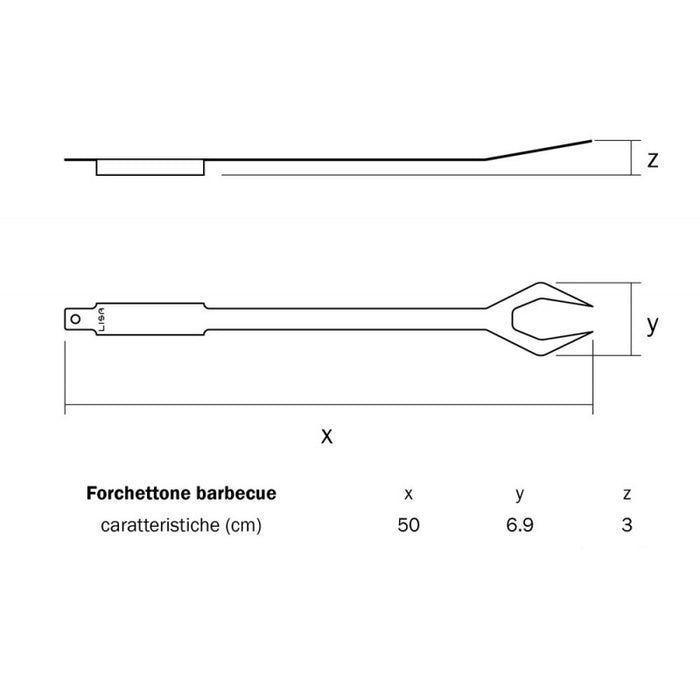 Kit 3 posate barbecue forchettone pinza spatola