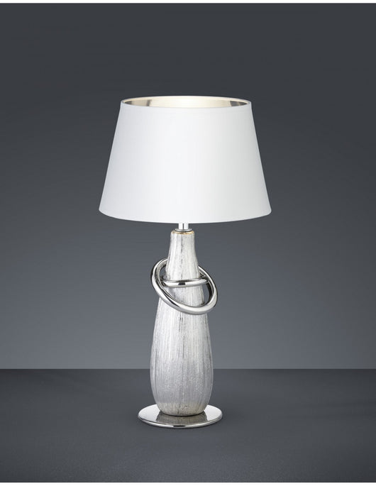 Lampada Da Tavolo Moderna Ceramica Argento Thebes H38 cm Trio Lighting