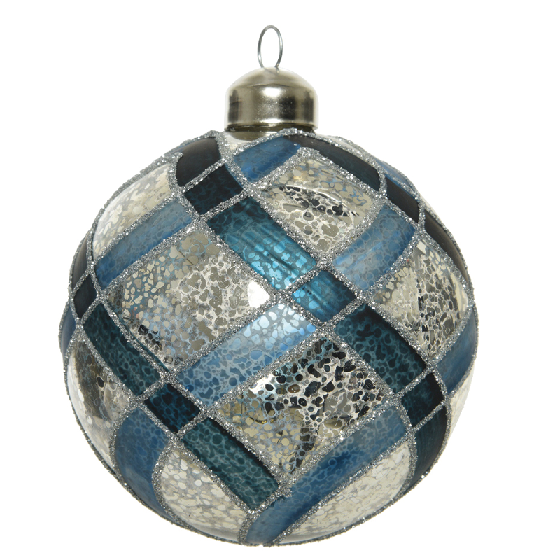 Pallina di Natale bauble blu Ø8 cm