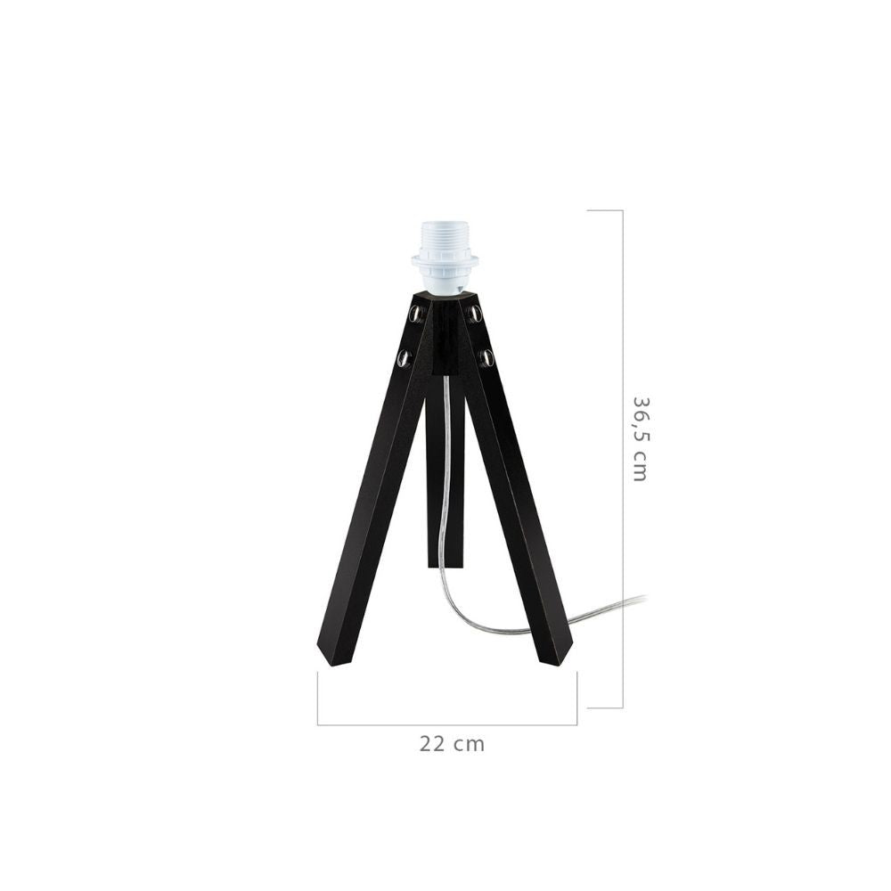 Lampada da tavolo treppiede Deco MDL3042 legno nero EFFEZ