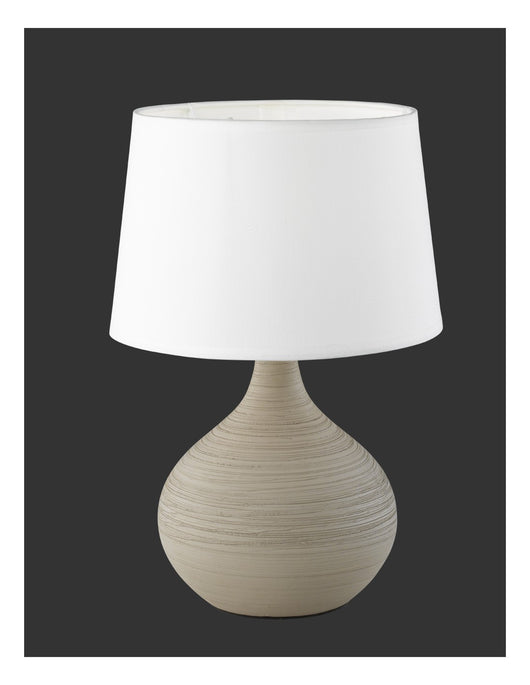 Piccolo Lumetto Moderno Ceramica Cappuccino con Paralume Martin Trio Lighting