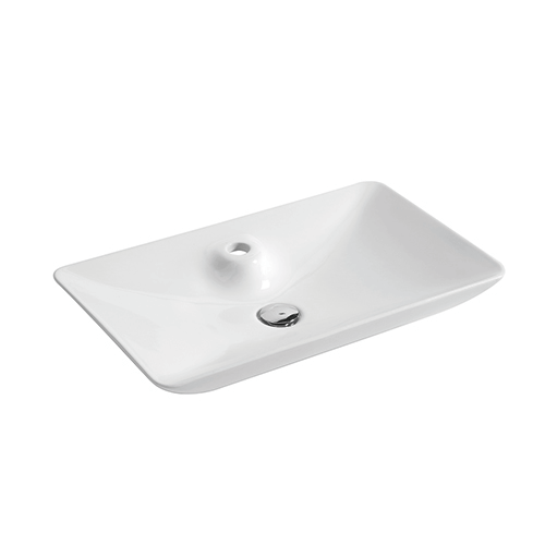 Lavabo da appoggio bianco, mod. LA62, 64x40 cm