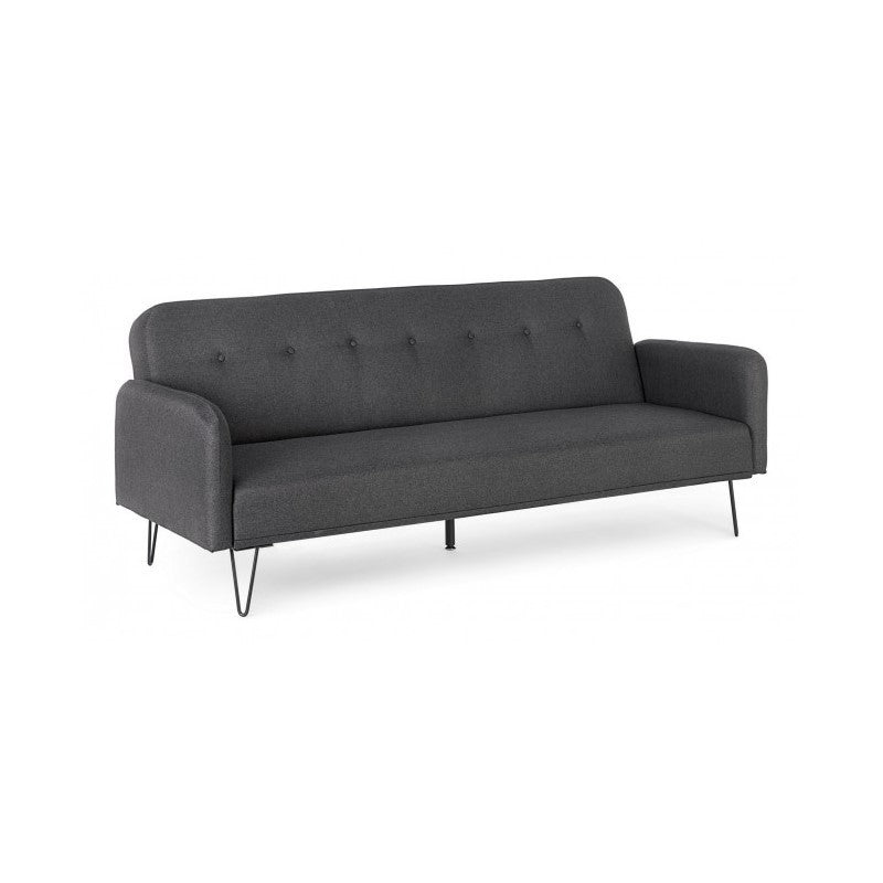 Divano letto tre posti in tessuto Nero BRIDJET 200x82x h81 cm