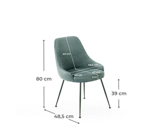 4xSedia in microfibra 48.5cm x 49.5cm H. 80cm