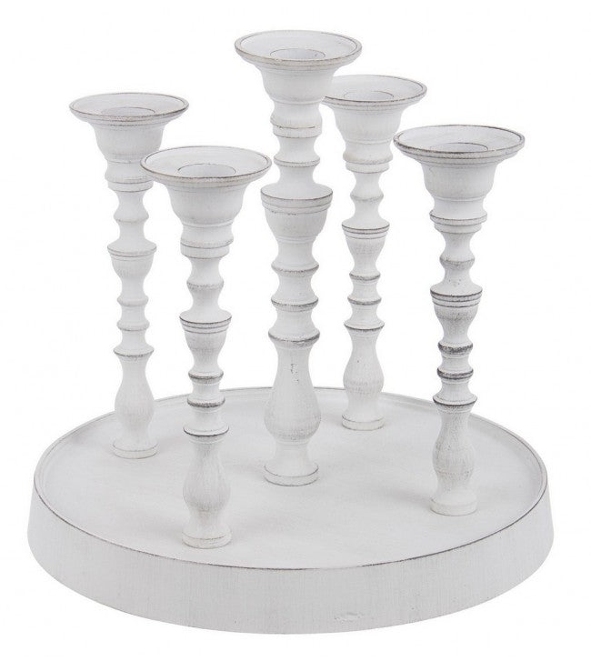 Candelabro Kylie 5F Bianco C-Base H22