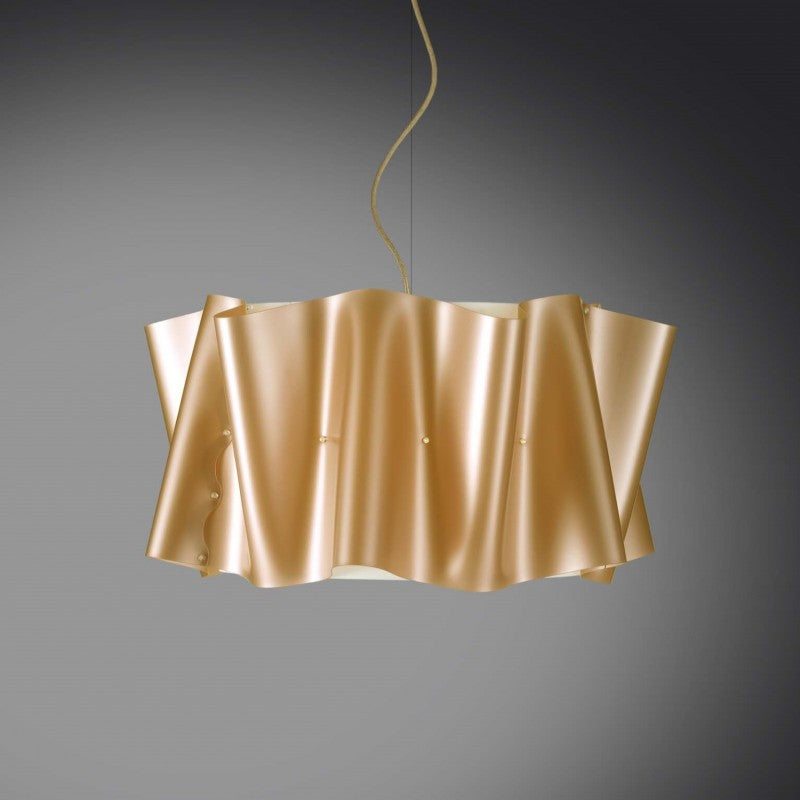 Lampadario a sospensione FOLIO paralume Oro diametro 60x h37 cm