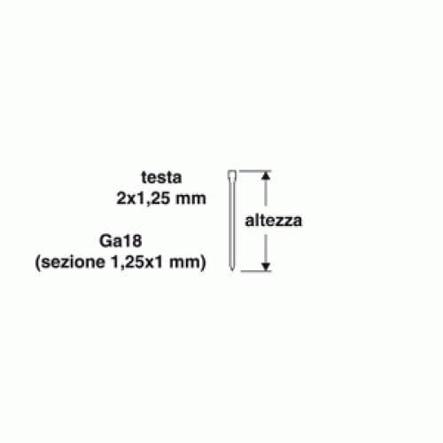 Valex Chiodi Chiodatrice 25Mm Testa 2X1,25Mm Sparachiodi Ga18 1,25X1Mm 1000Pz