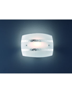 Applique Rettangolare Vetro Bianco Argento Nikosia Trio Lighting