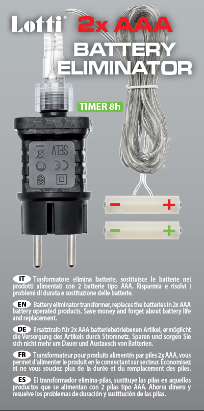 Trasformatore opzionale 2xAAA con timer