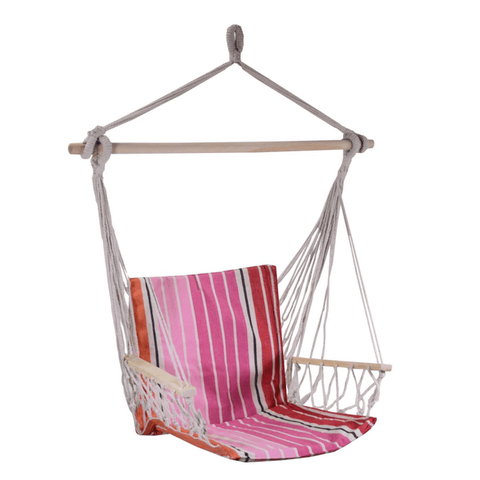 Multicolor striped fabric rocking chair cm 50h x 100 cm
