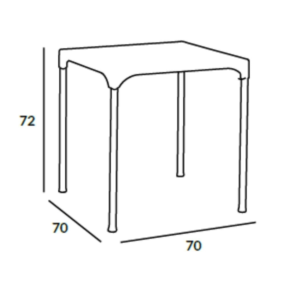 Tavolo Prime polipropilene bianco quadrato 70x70 EFFEZ