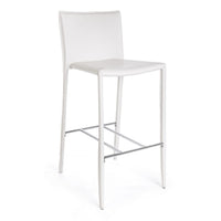 2x Sgabello bianco in ecopelle stile design