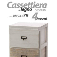 Cassettiera moderna multiuso bagno cucina anticata cm 30 x 24 x 79 h