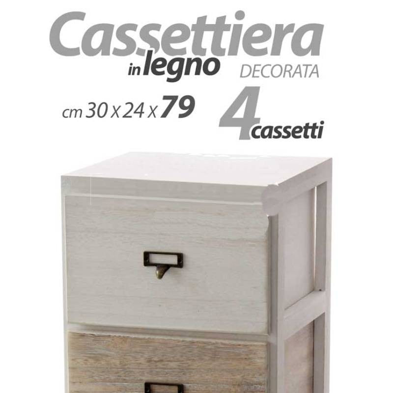 Cassettiera moderna multiuso bagno cucina anticata cm 30 x 24 x 79 h