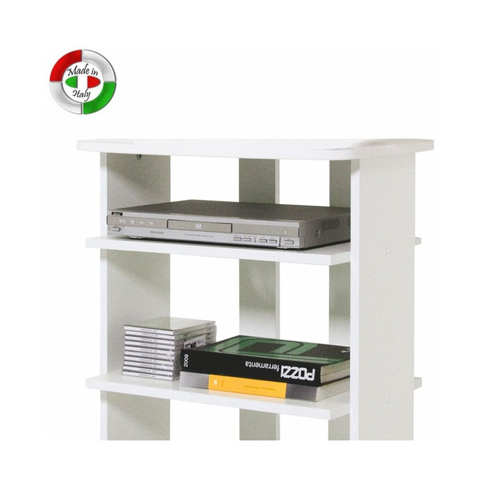 Carrello porta Tv Bianco Frassinato 3 ripiani Cm 60x45xH 81