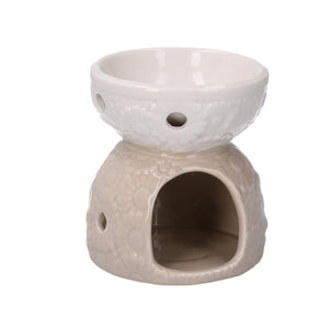 Bruciaessenze ceramica bianco crema cmø10h11