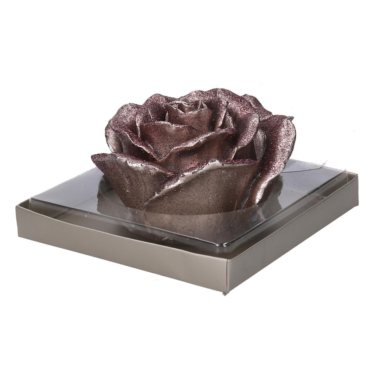 Candela paraffina rosa grigio cm ø12h6,5