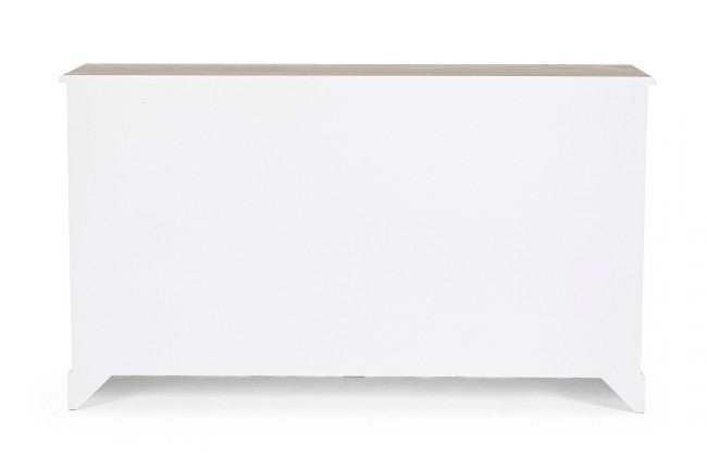 Credenza Dorotea 2 ante 4 cassetti in legno nobilitato bianco