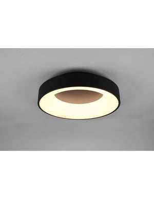 Plafoniera Girona Led 27w Dimmerabile Nero Ø45 cm Trio Lighting