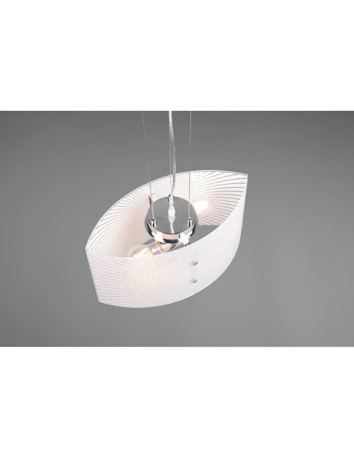 Lampadario Cucina Sospensione Vetro Chiaro Elisa 2xE27 Trio Lighting