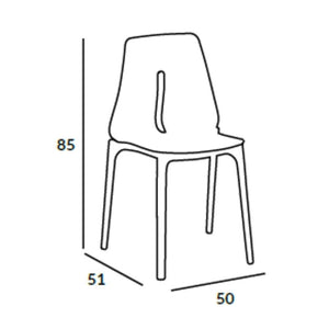 Sedia Oblong polipropilene bianco EFFEZ